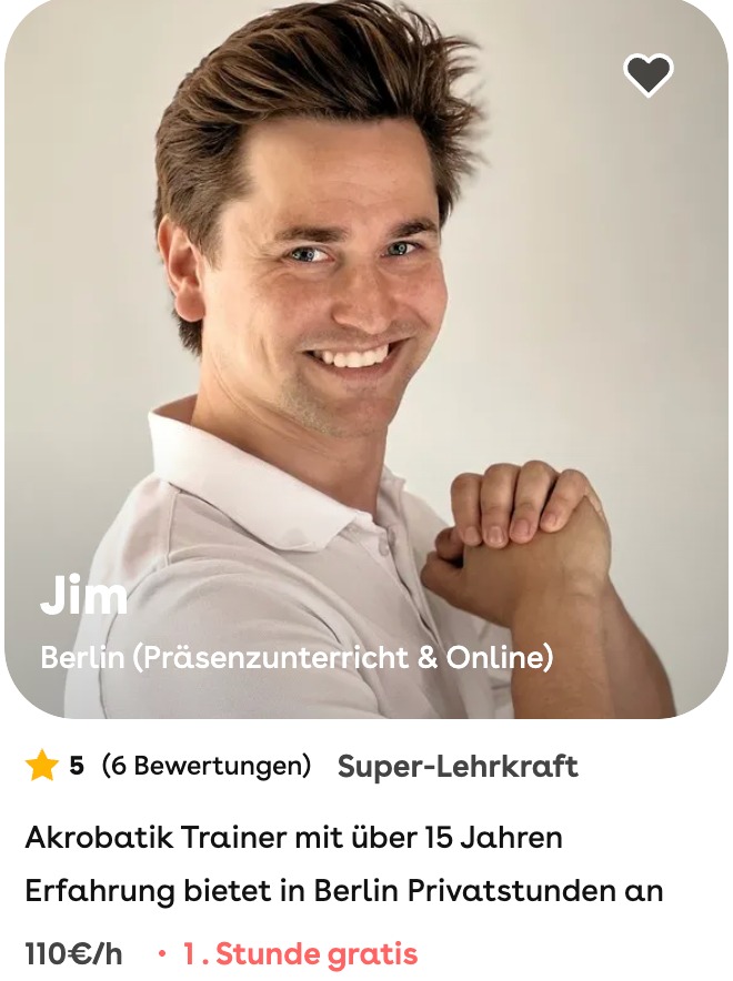Jim Förster Personal Trainer Berlin — Training im Freien